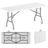 Turistinis sulankstomas stalas 180x74x75cm., baltos/pilkos spalvos