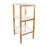 Vonios lentyna su 3 lentynomis 80x33x34cm., šviesiai rudos/baltos spalvos