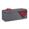 Sulankstomas suolas su pertvara 38,5x110x37,5cm., pilkos spalvos
