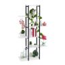 Gėlių stovas su 6 lentynomis 150x78x24cm., juodos/baltos spalvos