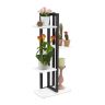 Gėlių stovas su 4 lentynomis 93x42,5x22,5cm., juodos/baltos spalvos