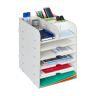 Rašymo priemonių ir dokumentų organizatorius 34,5x25x32 cm., baltos spalvos