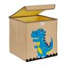 Складная коробка с крышкой 33х33х33см., бежевый/синий/желтый