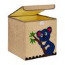 Складная коробка с крышкой 33х33х33см., бежевый/синий/коричневый