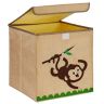 Складная коробка с крышкой 33х33х33см., бежевый/коричневый/зеленый