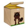 Складная коробка с крышкой 33х33х33см., бежевый/коричневый/черный