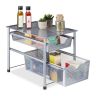 Pastatoma virtuvės lentyna 30x28x42,5cm., sidabrinės/juodos spalvos