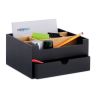 Rašymo priemonių organizatorius su 1 skyrių 13x26x23,5 cm., juodos/šviesiai rudos spalvos