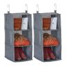 Rinkinys iš 2 pakabinamų spintos organizatorių 73x30x30cm., pilkos spalvos