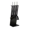 Rinkinys iš 3 židinio įrankių ir stovo 72x23x17cm., juodos/sidabrinės spalvos