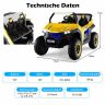 Vaikiškas elektrinis automobilis 118x74x71cm., geltonos/juodos spalvos