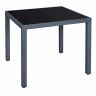 Террасный стол со столешницей из серого стекла 85x85x73см
