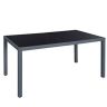 Большой садовый стол с серым стеклом 150x90x73см