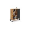 Cabinet Fondi 116,4x90x40 см, натуральное дерево/черный