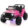 Vaikiškas elektrinis automobilis 77x115x67cm., rožinės/juodos spalvos