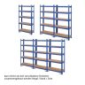 Стеллаж для хранения 75x30x150см, синий/светло-коричневый цвет