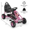 Vaikiškas pedalinis kartingas 92x50x53cm., juodos/rožinės spalvos