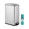 SONGMICS Automatic Trash Can, 48 l, Silver, 51 × 63 × 26 cm