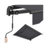 SONGMICS balcony awning, foldable, with hand crank, Grey