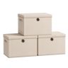 SONGMICS storage boxes, 3 pcs., with lids, Sand, 43 × 30 × 30 cm