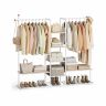 SONGMICS HOME RGR012K01 Clothes Rack, 6 Shelves, Beige/White, 163.6 × 175.3 × 33.8 cm