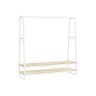 Clothes rack with 2 shelves and 6 S-shaped hooks, vintage brown/black