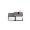 Betono dizaino kavos staliukas Twin 70x70x42cm / 60x60x36 cm, tamsiai pilkos spalvos
