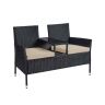 Lauko fotelis 65x131x84cm., juodos/kreminės spalvos