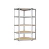Полка для хранения 90x90x180 см., серебристая/светло-коричневая