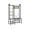 Вешалка для одежды с подставкой для обуви 40x120x190 см., цвет черный/коричневый