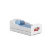 Vaikiška lova Michas su stalčiumi ir čiužiniu 144 cm x 75 cm x 63 cm, sportinis automobilis