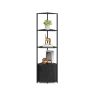 Corner shelf with storage box VASAGLE, 5 tiers, Black, 44.5 × 147.3 × 25.4 cm