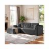 Corner modular sofa VASAGLE, left, with chaise longue, Gray, 150 × 244 × 73 cm