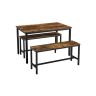 Valgomojo komplektas, stalas 110 x 70 x 75 cm., suolai 97 x 30 x 50 cm., rudos/juodos spalvos