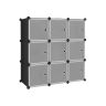 Plastikinė modulinė spinta, 9 skyrių, juodos spalvos