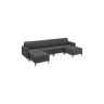 Sofa 150x308x85,6cm., tamsiai pilkos spalvos