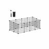 Mažų gyvūnų aptvaras pagamintas iš metalo 123 x 63 x 41 cm, juodos spalvos