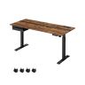 Elektrinis reguliuojamo aukščio rašomasis stalas 70x160x120cm., rudos/juodos spalvos