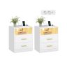 VASAGLE Custos bedside tables, 2 pcs, White, 35 × 50.2 × 40.1 cm