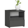 Naktinis staliukas AKORD Furniture Factory CL1, 1 stalčius, pilkos spalvos, 40 × 40 × 35 cm