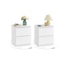 VASAGLE LET821W02 bedside table, 2 drawers, 40 × 49 × 35 cm
