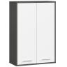 Pakabinama vonios spintelė FIN H934 W64, 2 durys, pilkos/baltos spalvos, 64 × 94 × 30 cm