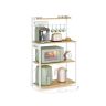 VASAGLE freestanding kitchen cabinet, 6 hooks, Brown/black, 80 × 140 × 40 cm