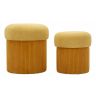 Aspen pouf set, 2 pcs, Yellow, Ø 42 × 44 cm and Ø 35 × 37 cm