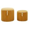 Pouf set Bolzano, 2 pcs. with storage compartments, Ø 38 × 38 cm; 32 × 32 × 28 cm