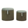 Pouf set Bolzano, 2 pcs. with storage compartments, Ø 38 × 38 cm; 32 × 32 × 28 cm
