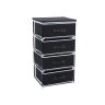 Lentynėlė daiktams su 4 juodais medžiaginiais krepšiais