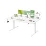 VASAGLE Height-Adjustable Desk, 3 Memory Buttons, White, 160 × 72–120 × 80 cm