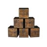 Rinkinys iš 6 dėžių 33x33x33cm., rudos/juodos spalvos