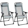 Rinkinys iš 2 sodo kėdžių Outsunny 62x70x109cm., pilkos/juodos spalvos
